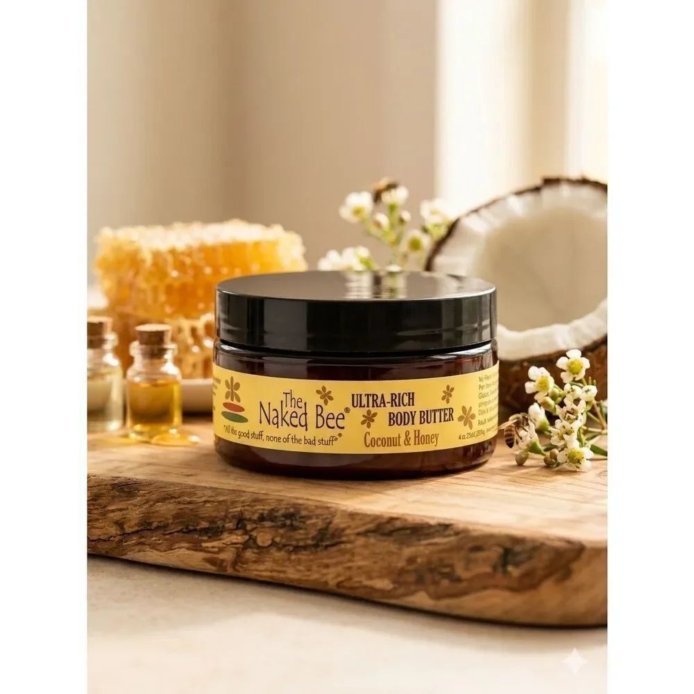 The Naked Bee Coconut & Honey Ultra-Rich Body Butter 8 oz. jar